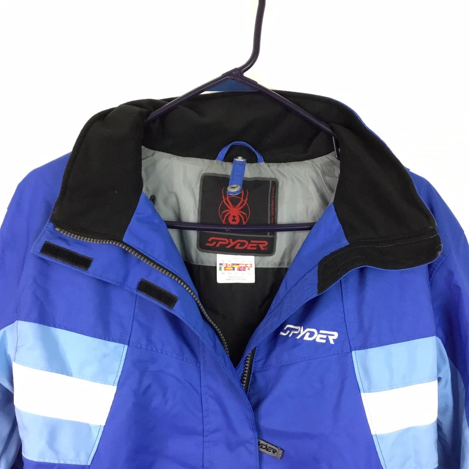 Spyder XT Jacket Blue Ski Snowboard Hooded Winter Coat Girls Youth Size 16 - Image 3 of 4