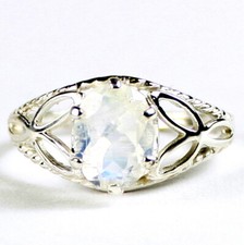 RAINBOW MOONSTONE Sterling Silver Ladies Ring - Handmade   SR137