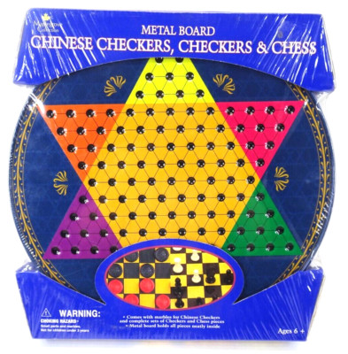 VTG Cardinal Chinese Checkers REGULAR CHECKERS & CHESS Metal 2003 FACTORY SEALED