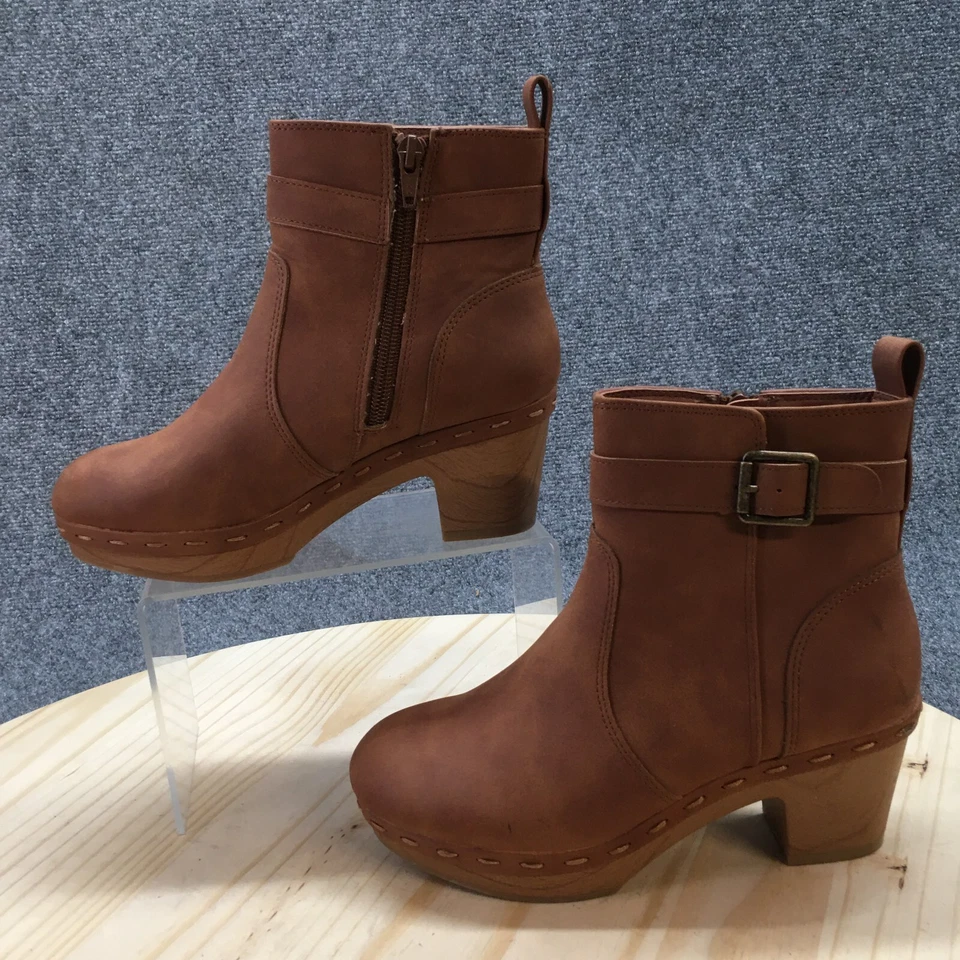 Style & Co Botas Mujer 5.5 M Toryy Botines Tacones Cuero Marrón Cremallera Foto 2 de 4