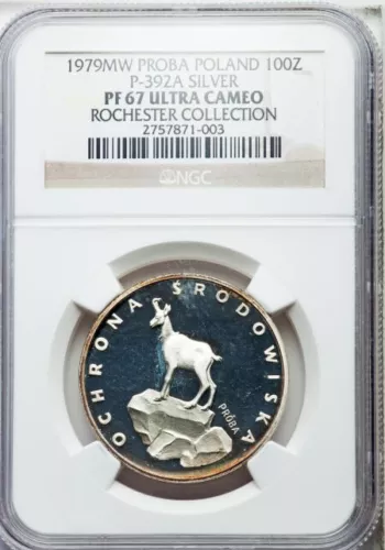 Poland 1979MW Proba Silver 100 Zlotych NGC PF67 KM# P-392A Top Pop
