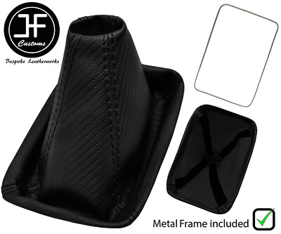 BLACK STITCH CARBON VINYL SHIFT BOOT +METAL FRAME FOR TOYOTA