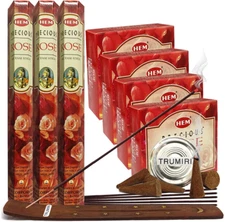 Precious Rose Incense Sticks and Cone Incense Holder Variety Pack #2 Bundle Inse