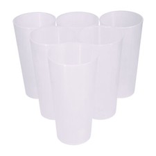 Pack of 10 Colourless Pint Cups Reusable Plastic - 1 Pint 568ml Dishwasher Safe