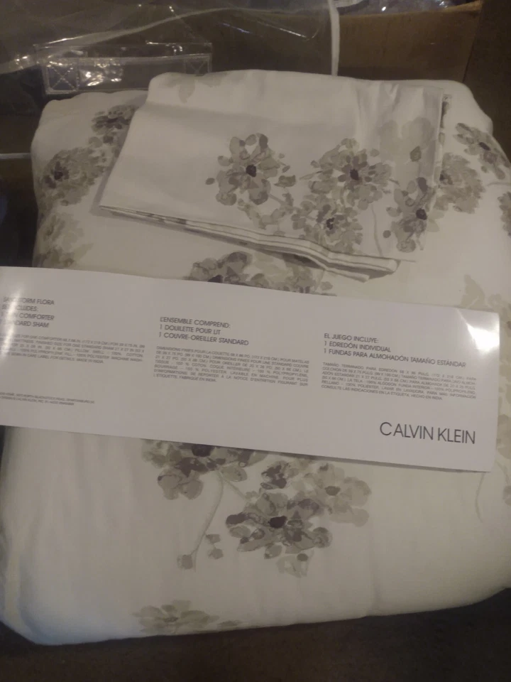 Edredón doble Calvin Klein Sandstorm Flora + farsa raro, de colección, ¡nuevo! 😍 Foto 3 de 4
