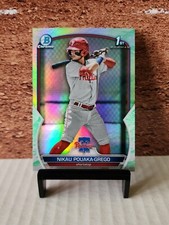 2023 Bowman Chrome 1st SP Nikau Pouaka- Grego Phillies SP LUNAR Glow REFRACTOR