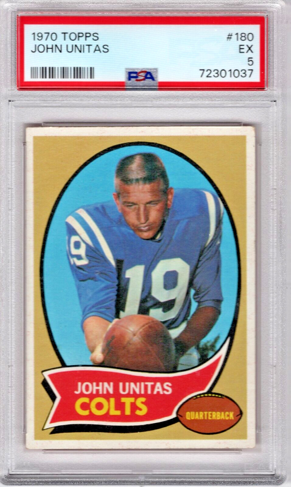 1970 Topps #180 John Unitas Colts PSA 5 EX