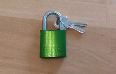 Abus Aluminium 72/40 Color Schloss Vorhängeschloss grün Bügelschloss Nano Prot.