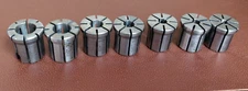 Set 0f 7 KENNAMETAL ERICKSON L SERIES DOUBLE ANGLE TAP COLLETS ~ no duplicates