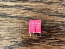2 New 10 uF 50V Wima MKS Film Capacitors for Stereo Rebuilds 5mm Pitch (Qty)