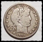 1906-D  BARBER HALF DOLLAR    Original Sharp VG+ / Fine #9D37 .900 Silver Coin