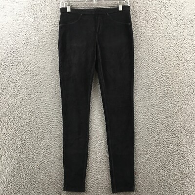 Hue Skinny Jegging Pants Womens (Actual Black Mid Rise Pull On  Corduroy