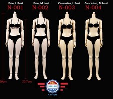 1/6 scale Female Figure Body Doll 12" FIGURE Rubber Skin Layer TAN PALE HOT TOYS