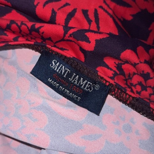 Saint James Navy Red Floral Dress Size 10 - Picture 9 of 12