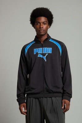 PUMA Herren Windbreaker Jacke Schwarz/Blau XL   Sportjacke, gebraucht