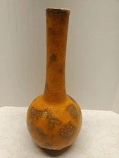 Vintage Royal Haeger Orange Peel Bulbous Lava Drip Glaze 10 inch Vase