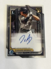 2024 Bowman Chrome Josh Adamczewski Auto 1st Prospect #CPA-JAI Brewers