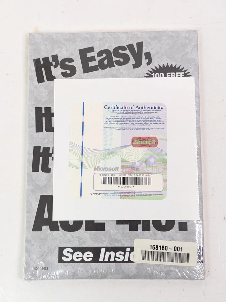 Microsoft Windows 98 Getting Started Manual Certificate Product Key Sealed No CD - Image 2 of 4