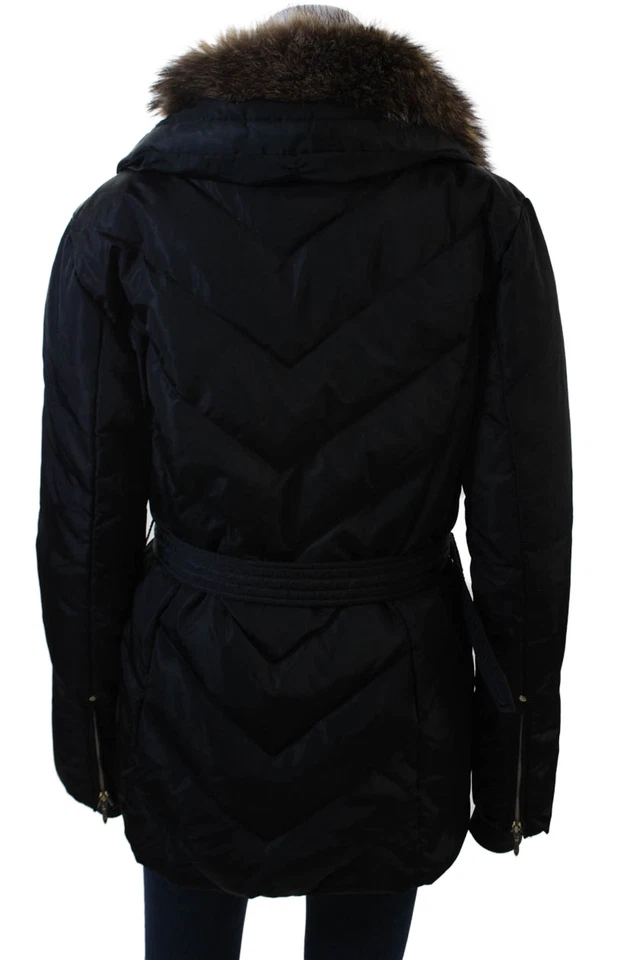 Parka acolchada negra acolchada acolchada Skea para mujer con cuello hebilla talla 10 Foto 4 de 4