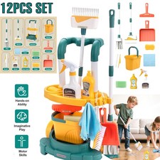 12PCS Toddler Kids Cleaning Set for Toddlers Pretend Play Broom Set Toys Gifts