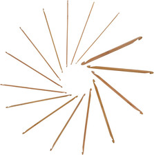 Jubileeyarn Double Ended Bamboo Tunisian Crochet Hooks Set - Carbonized Brown -