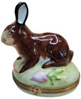 Rochard Rabbit on Grass with Turnip and Carrots Limoge Peint Main Trinket Box — photo 3