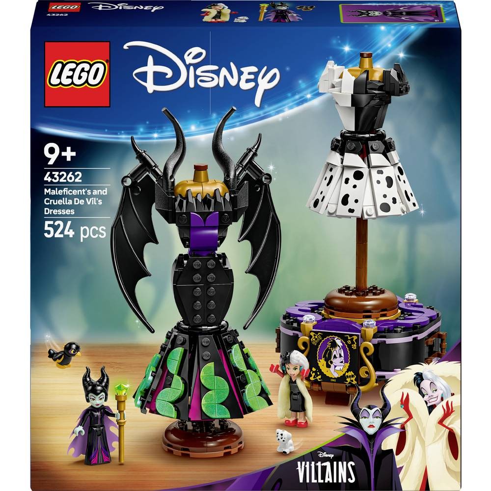 43262 LEGO® DISNEY Les robes Malefiz et Cruella de vil : Idéal pour Décorer une Chambre d'Enfant