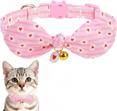 Bunny Ear Cat Collar with Bell, Soft Breakaway Kitten Collar with Bow and Access