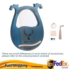New Lyre Harp,16 Metal String Harp Solid Wood Mahogany with Tuning Wrench Gift