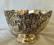 VTG F. B. Rogers Silver Pedestal Bowl Dish Silver Plated Ornate Floral Japan
