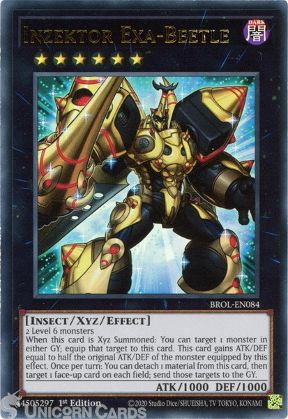 BROL-EN084 Inzektor Exa-Beetle Ultra Rare 1st Edition Mint YuGiOh Card