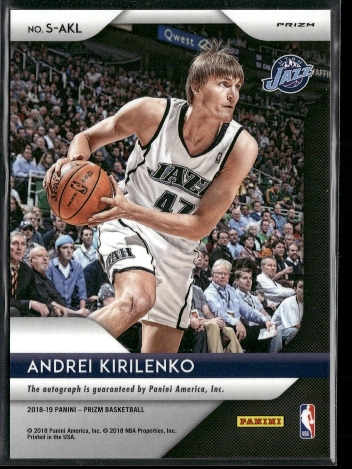 2018-19 Prizm Andrei Kirilenko Prizm Silver Auto #S-AKL "AK47" Utah Jazz - Image 2 of 2