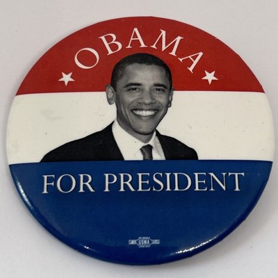Barack Obama For President 2008 Official US Election Campaign Lapel Pin Badge