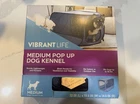 Vibrant Life Medium Pop-Up Dog Kennel 32"L x 19.5"W x 19.5"H Blue Portable Crate