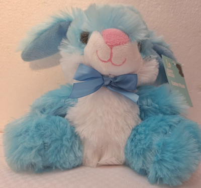 Super Cute 6 In Blue Easter Plush Bunny Rabbit /Easter Basket Gift/ Easter Egg