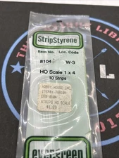 Evergreen Scale. Polystyrene Strips. 14" 8104 HO Scale 1 X 4. .011 X .044 (10)