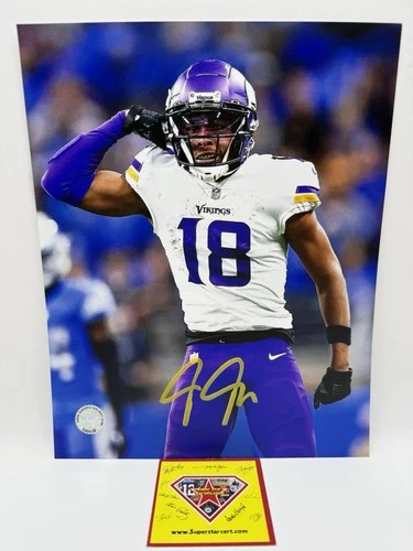 Justin Jefferson SIGNED Minnesota Vikings 8x10 PHOTO SSC COA NFL All Pro
