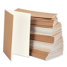 50 Pieces Pocket Notebook Bulk 5.12''x 3.54'' Mini Brown Cover Unlined Blank