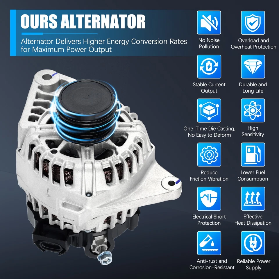 Alternator For 2014-2018 Kia Forte 2014-2016 Hyundai Elantra 2.0L 37300-2E200 Foto 2 de 4