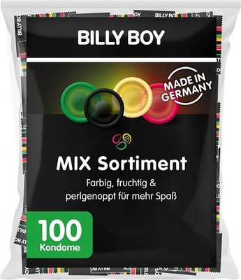 BILLY BOY Kondome 100er Beutel Mix-Sortiment | Aus bunten, perlgenoppten, aromat