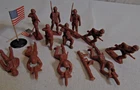 1960's Battleground Playset Timmee Toys Red Colored  army soldiers flags Marx