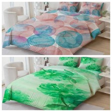 3D Floral Round Watercolor Pattern Quilt Cover Duvet Cover Comforter set