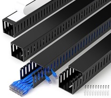 66 Inch Professional Server Rack Cable Management Raceway PVC Open Slot Black