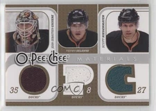 2008 O-Pee-Chee Triple Materials Teemu Selanne Scott Niedermayer #3M-SNG HOF 2o7