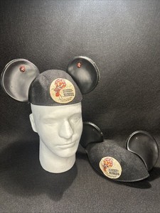 Vintage Mickey Mouse Black Disney Ears Walt Disney World Youth Size Benay Albee