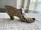 Vintage Fenton Iridescent Carnival Glass Daisy and Buttons Slipper Shoe