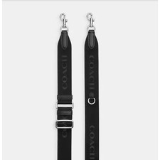 Coach Webbing Strap In Webbing and Smooth Leather/Silver/Black CR460 NWT