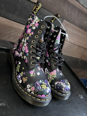 Doc Dr. Martens Boots Women's Size 5 1460 Pascal Black Multi Floral NEW