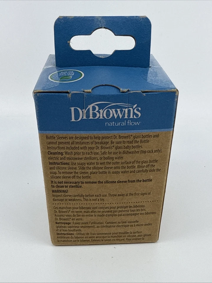 Opciones de flujo natural Dr. Brown's + fundas de vidrio para biberón, 100 % silicona, 4 oz. Foto 2 de 3