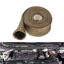 Hose Heat Shield Sleeve 9.8FT Basalt Fiber Fireproof Exhaust Pipe Heat Resistant